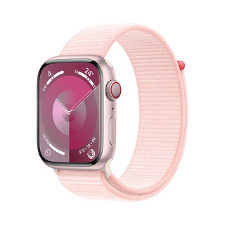 Apple 苹果 Watch Series 9 智能手表 GPS+蜂窝网络款 45mm 粉色铝金属表壳 粉色回环式运动表带