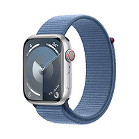 Apple 苹果 Watch Series 9 智能手表 GPS+蜂窝网络款 45mm 银色铝金属表壳 凛蓝色回环式运动表带