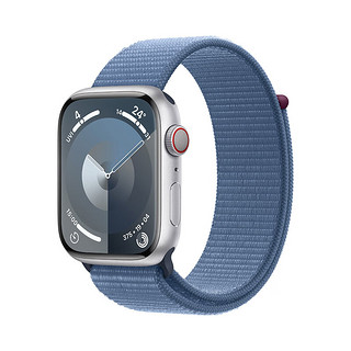 Apple 苹果 Watch Series 9 智能手表 GPS+蜂窝网络款 41mm 银色铝金属表壳 凛蓝色回环式运动表带