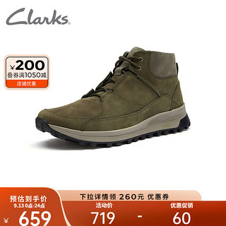 Clarks 其乐 男士短筒工装靴 261642277 深橄榄绿色 41