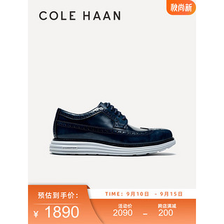 COLE HAAN 歌涵 colehaan/歌涵 男鞋牛津鞋 23年秋季布洛克雕花休闲皮鞋C37856 藏青-C37856 40