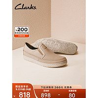 Clarks 其乐 男鞋霍德森系列2023春季时尚透气舒适一脚蹬休闲皮鞋男 灰色 261721607 42.5