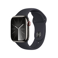 Apple 苹果 Watch Series 9 智能手表 GPS+蜂窝网络款 41mm 石墨色不锈钢表壳 午夜色橡胶表带 M/L