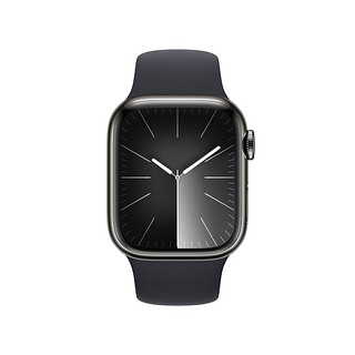 Apple 苹果 Watch Series 9 智能手表 GPS+蜂窝网络款 41mm 石墨色不锈钢表壳 午夜色橡胶表带 S/M