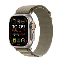 Apple 苹果 Watch Ultra2 智能手表 GPS+蜂窝版 49mm 钛金属原色  橄榄色高山回环式表带 S