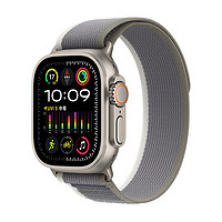 Apple 蘋果 Watch Ultra2 智能手表 GPS+蜂窩版 49mm 鈦金屬 藍配黑色 野徑回環表帶 M/L