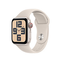 Apple 苹果 Watch SE 2023款 智能手表 GPS+蜂窝版 40mm 星光色 橡胶表带 M/L