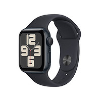 限地区：Apple 苹果 Watch SE 2023款 智能手表 GPS版 40mm 午夜色 橡胶表带 S/M