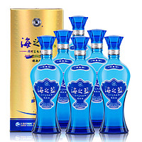 抖音超值购：YANGHE 洋河 海之蓝 蓝色经典 52%vol 浓香型白酒 520ml*6瓶 整箱装