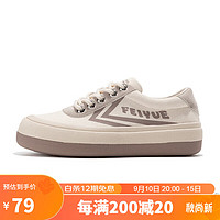 PLUS会员：Feiyue. 飞跃 Feiyue 面包帆布鞋女春秋潮流街拍休闲百搭板鞋FXY343N 米卡其 37