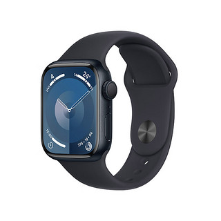 Apple 苹果 Watch Series 9 智能手表GPS款41毫米午夜色铝金属表壳 午夜M/L