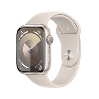 Apple 苹果 Watch Series 9 智能手表 GPS款 45mm 星光色 橡胶表带 S/M