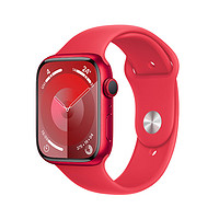 Apple 苹果 Watch Series 9 智能手表 GPS款 45mm 红色 橡胶表带 M/L MRXK3CH/A