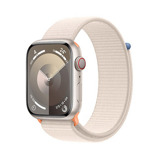 Apple 苹果 Watch Series 9 智能手表 GPS+蜂窝网络款 45mm 星光色铝金属表壳 星光色回环式运动表带 MRP43CH/A