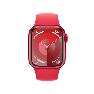 Apple 苹果 Watch Series 9 智能手表 GPS+蜂窝网络款 41mm 红色铝金属表壳 红色橡胶表带 S/M MRY73CH/A