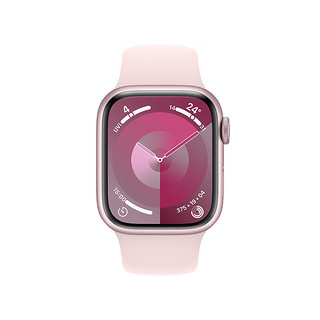 Apple 苹果 Watch Series 9 智能手表 GPS+蜂窝网络款 41mm 粉色铝金属表壳 粉色橡胶表带 S/M