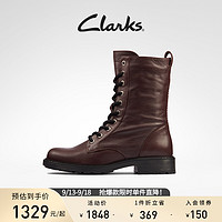 Clarks 其乐 女鞋2022秋冬马丁靴10孔中筒柔软朋克骑士女靴