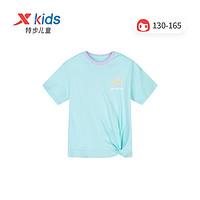 XTEP 特步 童装女童短袖T恤夏季新款儿童夏装中大童短T上衣
