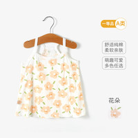 瑄妮薇婴儿连衣裙夏季薄款女宝宝裙子公主裙女孩吊带裙女童碎花裙软 花朵 73cm