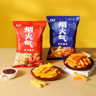 sudus 薯都薯 烟火气原切薯条薯片 铁板鱿鱼味56g 办公室居家休闲膨化零食