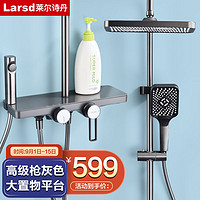 莱尔诗丹（Larsd）淋浴花洒套装 枪灰大置物平台四功能沐浴洗澡淋浴器LD10156H