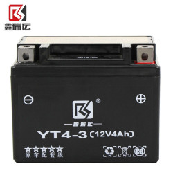鑫瑞运 YT4-3 摩托车电瓶12V4Ah 木兰小猴子越野踏板二冲程50水电池