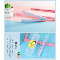迷你卷发棒电夹板蓬松拉直夹小型熨板宿舍A0 紫壳蓝板 图案塑料盒包