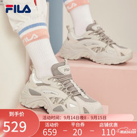 FILA斐乐SOFIA鱼刺鞋女鞋跑步鞋秋季复古老爹鞋女增高鞋休闲鞋 南极灰/合金灰-AG 39