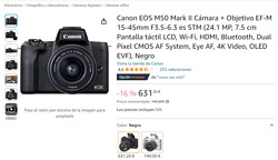 Canon EOS M50 Mark II Camera & EF-M 15-45mm 套机