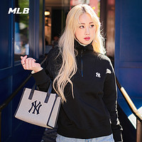 MLB 官方 男女情侣纯色立领套头卫衣宽松休闲长袖23秋季新款MTB05