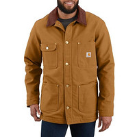 Carhartt 103825 LOOSE FIT FIRM DUCK BLANKET-LINED CHORE COAT