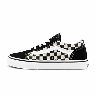 VANS 范斯 官方 Old Skool黑白棋盘格中大童板鞋运动鞋