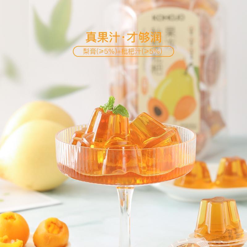 卡贺家kohojo秋梨膏清润枇杷膏雪梨膏即食布丁小零食果冻760g无脂