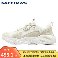 SKECHERS 斯凯奇 女款厚底透气休闲运动鞋复古减震老爹鞋896077 乳白色896077-OFWT 37