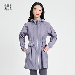 KOLON SPORT 可隆皮肤衣 女子户外运动中长款防晒防风连帽休闲外套