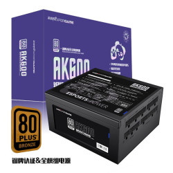 i FOR GAME 游戏悍将 熊猫AK600 额定600W 铜牌全模组电源台式机电脑主机电源(80PLUS/全电压/宽幅温控/扁平线）