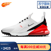 NIKE 耐克 AirMax270G气垫缓震新款男士高尔夫球鞋运动鞋 白红CK6483-103 43码/US9.5