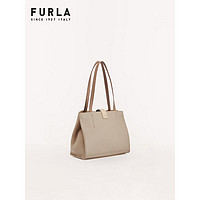 FURLA 芙拉 SOFIA牛皮中号女士精致百搭通勤手提托特包 月色+灰褐色+裸色