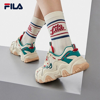 FILA 斐乐猫爪4代老爹鞋2023春季女鞋复古休闲鞋运动鞋 云端-CC 38.5