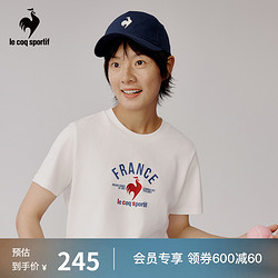 le coq sportif 乐卡克 法国公鸡2023秋季新款女子百搭耐穿圆领短袖T恤CL-0161233