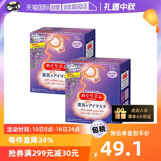 Kao 花王 蒸汽恒温眼罩热敷眼贴睡眠舒缓眼部眼睛罩12片*2盒