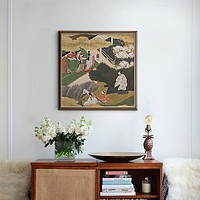 上品印画 源氏物语3幅 日式和风浮世绘居酒屋书房风景画三联