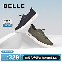 BeLLE 百丽 男鞋帆布鞋男夏季新款透气鞋子男舒适休闲松紧带板鞋D3GB8BM2