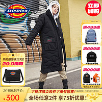 Dickies 帝客 羽绒服 长款充绒多口袋夹克 秋冬女士休闲厚外套 9523 黑色 L