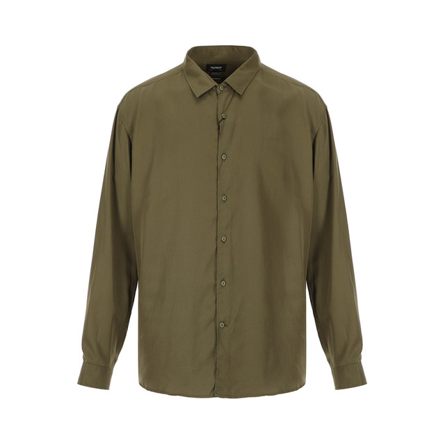 PULL&BEAR 男士时尚都市休闲翻领长袖衬衫