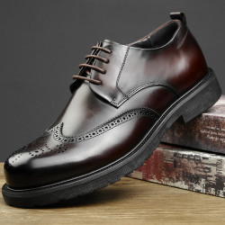 giovannivalentino卓凡尼华伦天奴头层牛皮男鞋真皮正装布洛克雕花