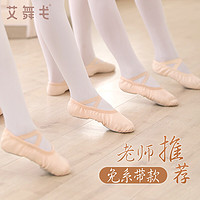 艾舞戈 儿童舞蹈鞋女练功鞋免系带软底猫爪鞋女童中国跳舞鞋成人男形体鞋 肉色-标准款 37