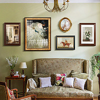 SHENGDI 盛迪 美式装饰画客厅沙发背景墙壁画复古小众高级感软装轻奢挂画法式