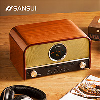 SANSUI 山水 复古hifi无线蓝牙音箱大音量手机便携式迷你桌面音响CD机