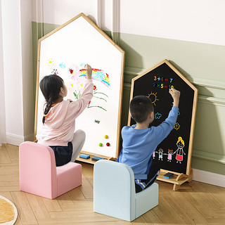 SOFS 儿童画板磁性可擦写双面小黑板家用宝宝涂鸦写字板白板画画板画架 屋型 L码